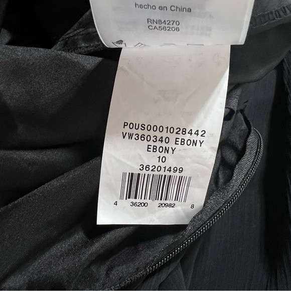 WHITE BY VERA WANG Charmeuse Chiffon Ruffle Dress Size 10 Strappy back in Black - Picture 12 of 13